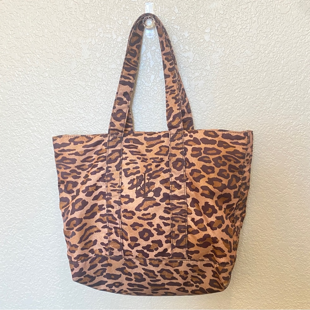 Lauren Ralph Lauren animal print tote shoulder back LRL embroidered